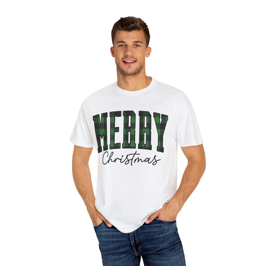 Seasonal Wear (Merry Christmas- Green /Unisex Garment-Dyed T-shirt)