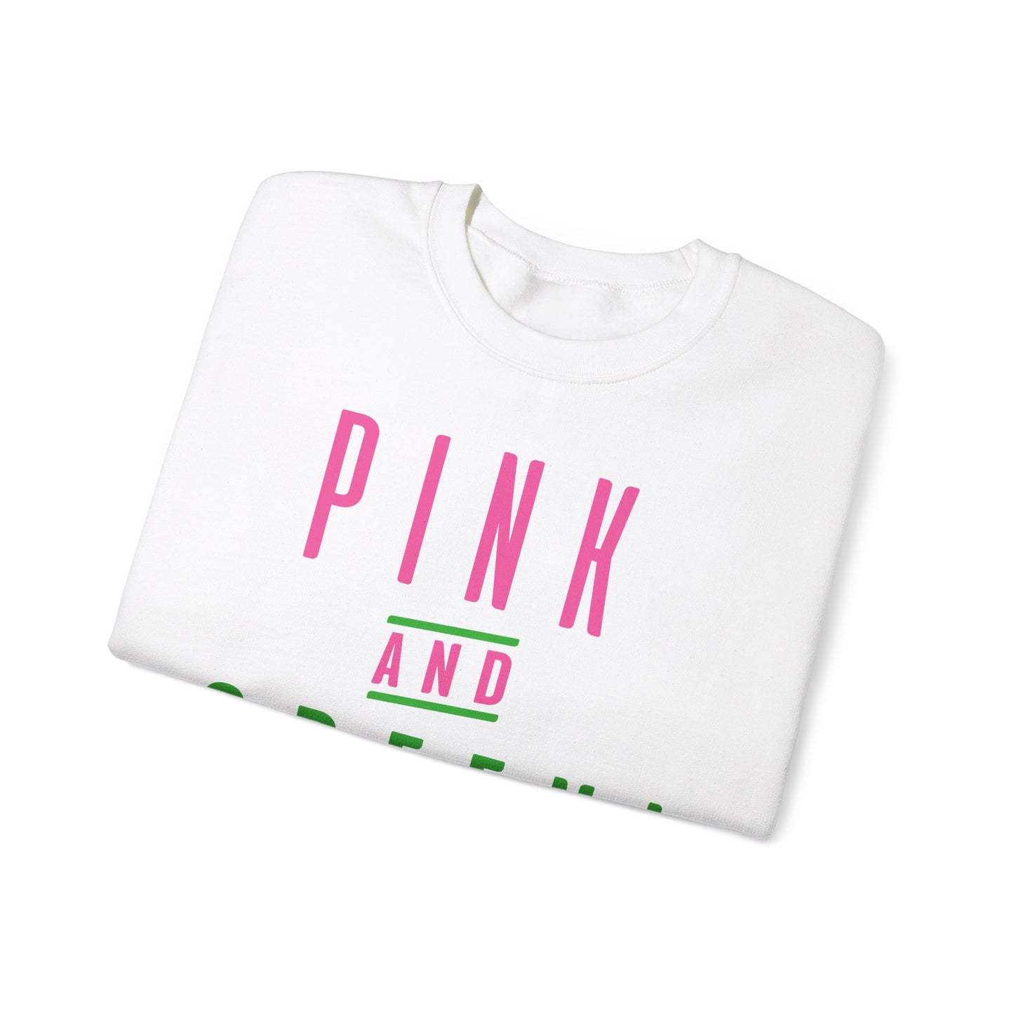 Sorority/ (Pink&Green Unisex Heavy Blend™ Crewneck Sweatshirt)