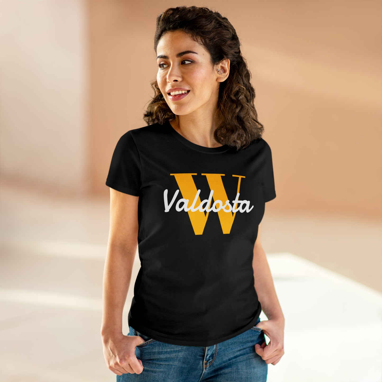 School Spirit (Valdosta High School "W" Is for Wildcats/ Women's Midweight Cotton Tee)