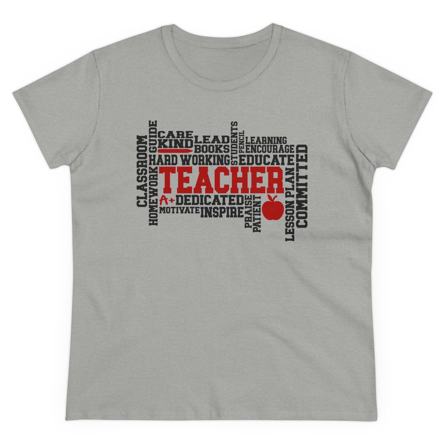 Educator Apparel (Teacher Words/ Women's Midweight Cotton Tee)
