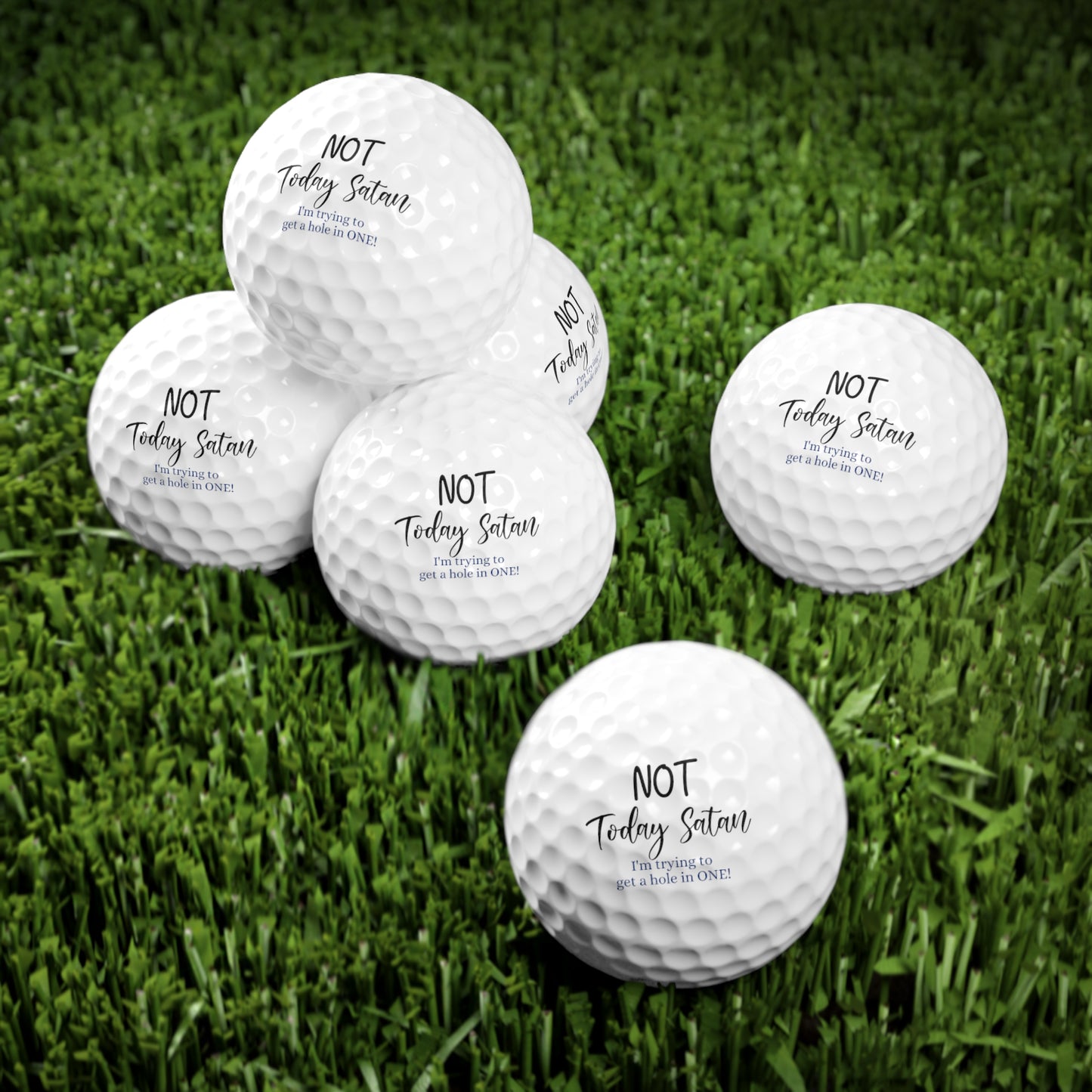 Golf Balls, 6pcs (Not Today Satan)